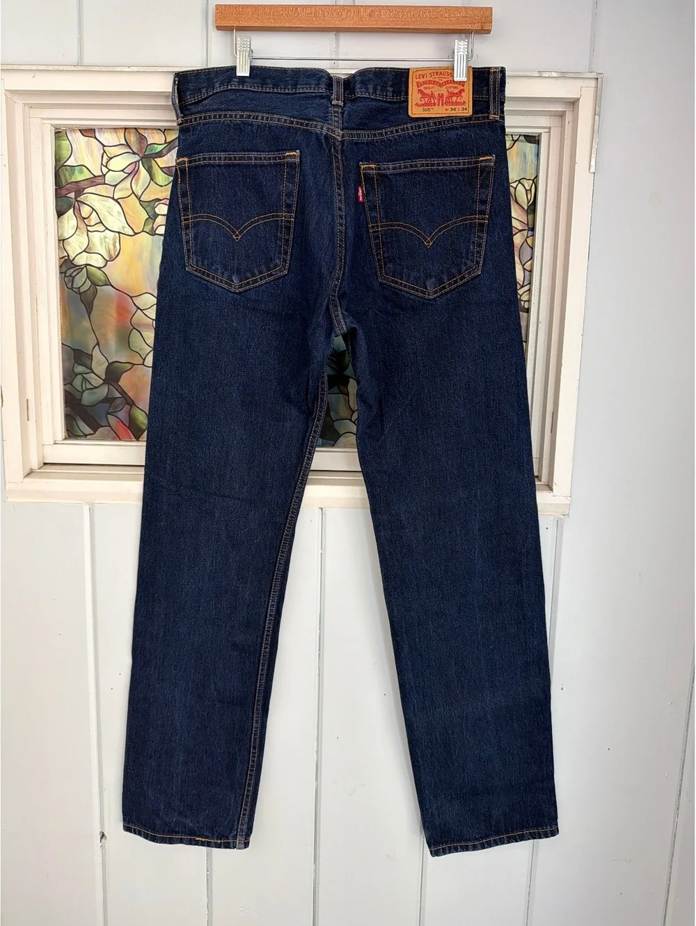 Levi's 505 Regular Fit Dark Blue Denim Jeans W34 L34